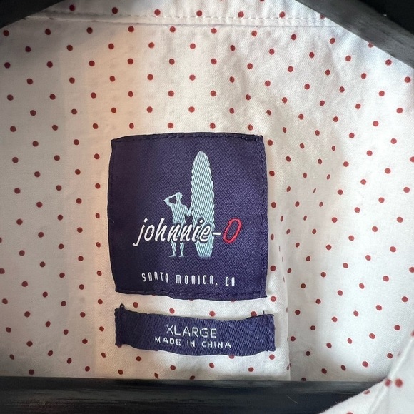 Johnnie O Shirt Mens XL White Red Polka Dot Short Sleeve Button Down
Preppy - Picture 6 of 13